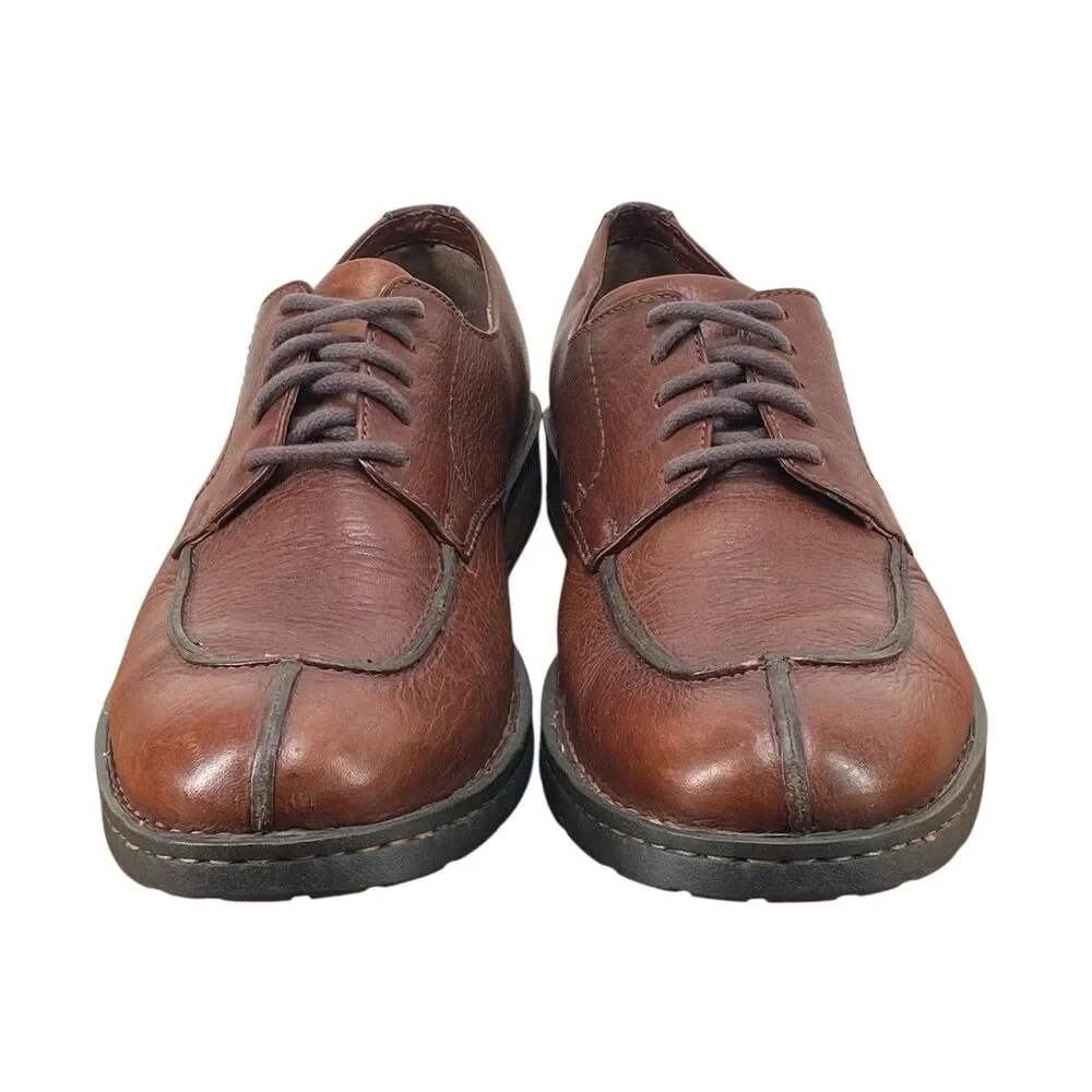Born‎ Men's Sz 10 Casual Oxford Style Brown Leather Lace Up Round Toe